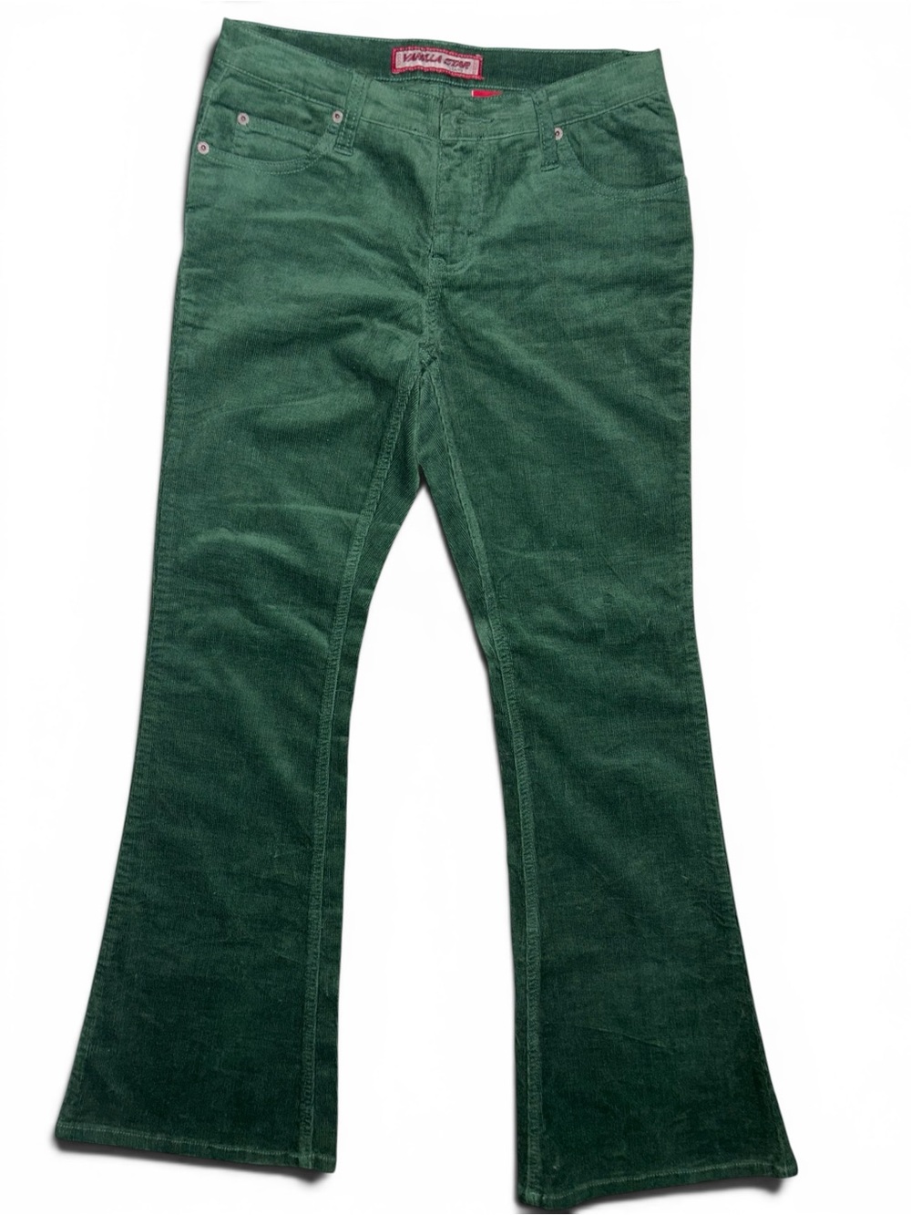 Vanilla Star Dark Green Corduroy Flare Jeans